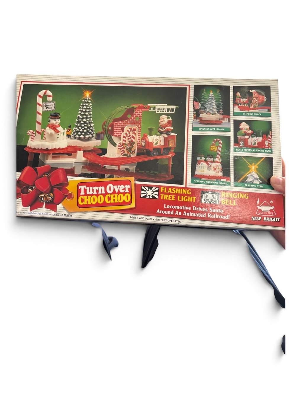 VTG 1991 New Bright Turn Over Choo Choo Christmas Train No 130 Box WORKING